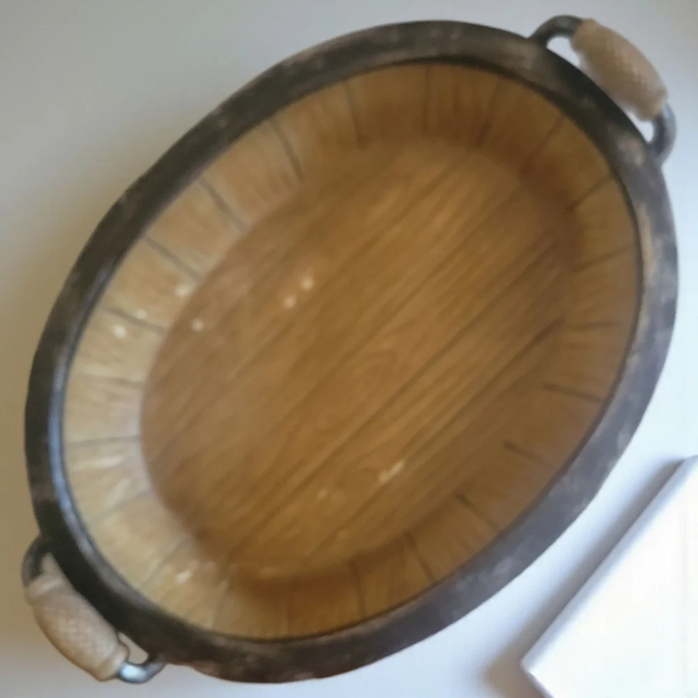 Vtg 2003 Hand-painted Linda Spivey Outhouses Soap Dish Wooden Bathtub